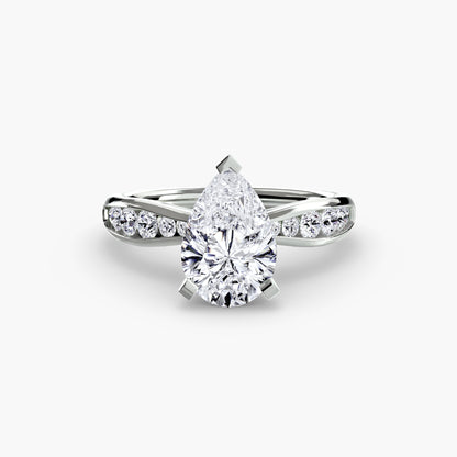 Solitaire Engagement Ring with Pavé Band - 2.3mm