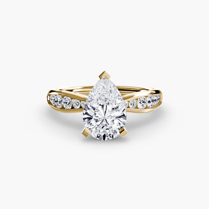 Solitaire Engagement Ring with Pavé Band - 2.3mm