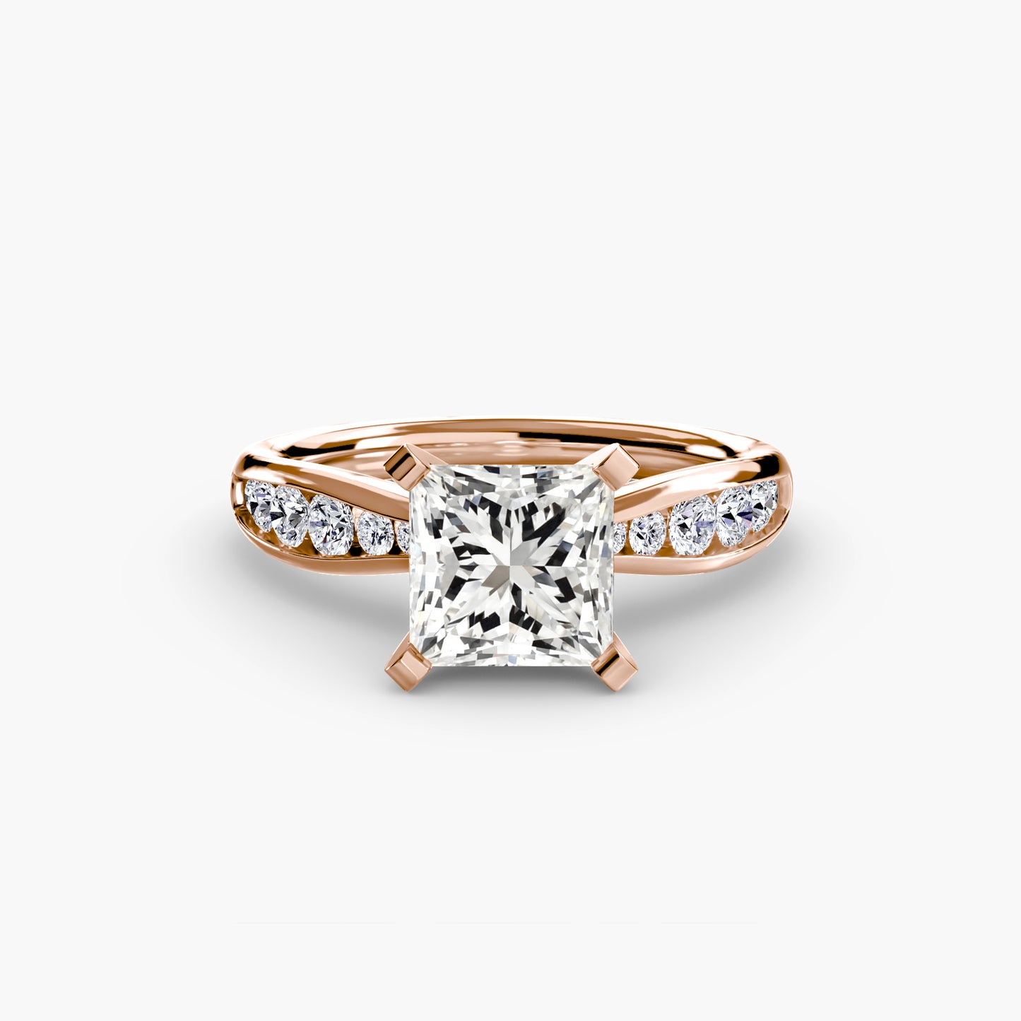 Solitaire Engagement Ring with Pavé Band - 2.3mm