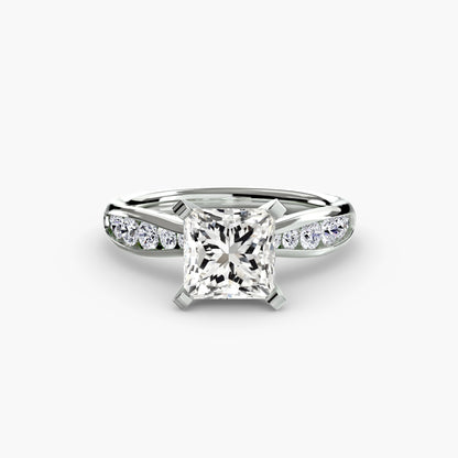 Solitaire Engagement Ring with Pavé Band - 2.3mm