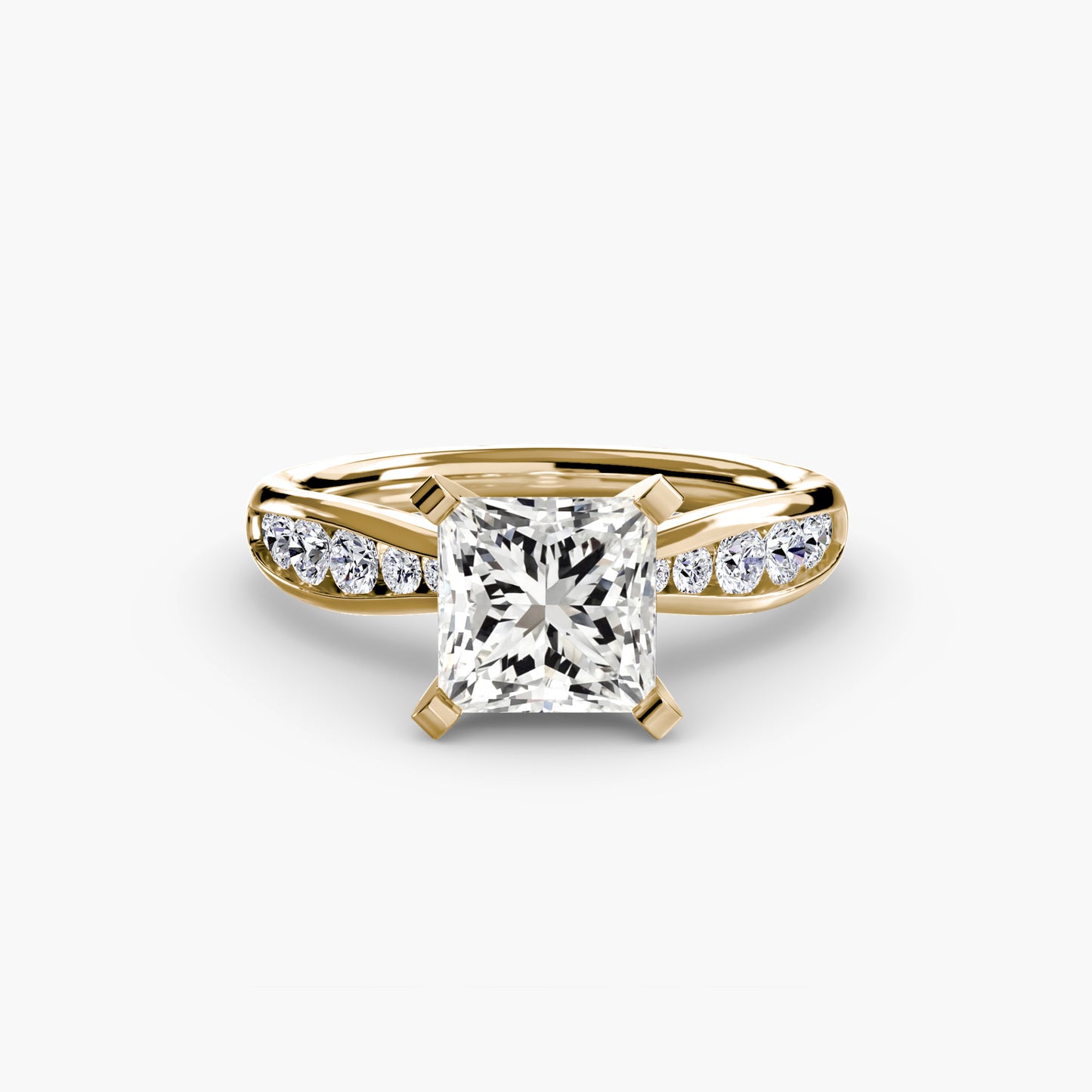Solitaire Engagement Ring with Pavé Band - 2.3mm