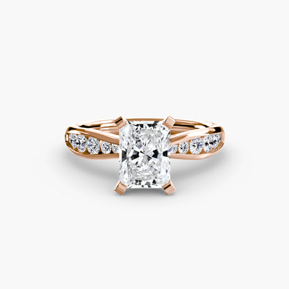 Solitaire Engagement Ring with Pavé Band - 2.3mm