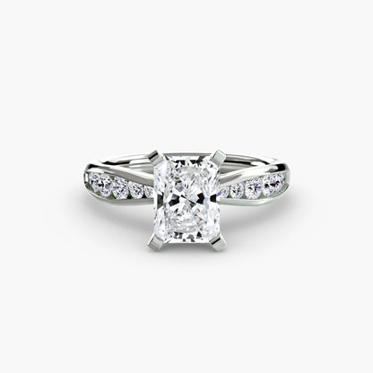 Solitaire Engagement Ring with Pavé Band - 2.3mm