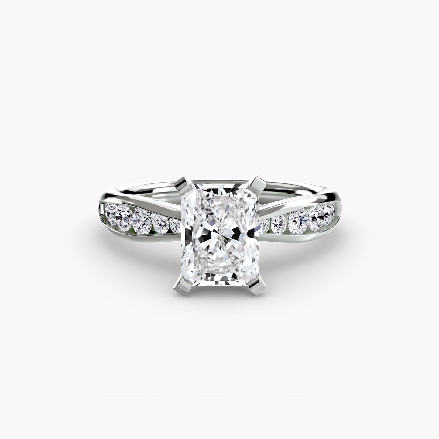 Solitaire Engagement Ring with Pavé Band - 2.3mm