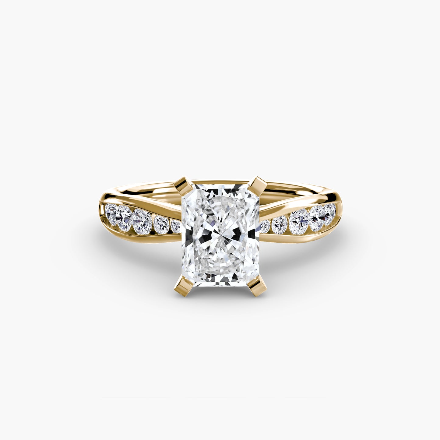 Solitaire Engagement Ring with Pavé Band - 2.3mm