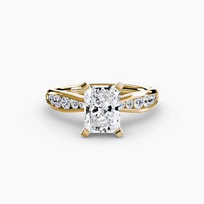 Solitaire Engagement Ring with Pavé Band - 2.3mm