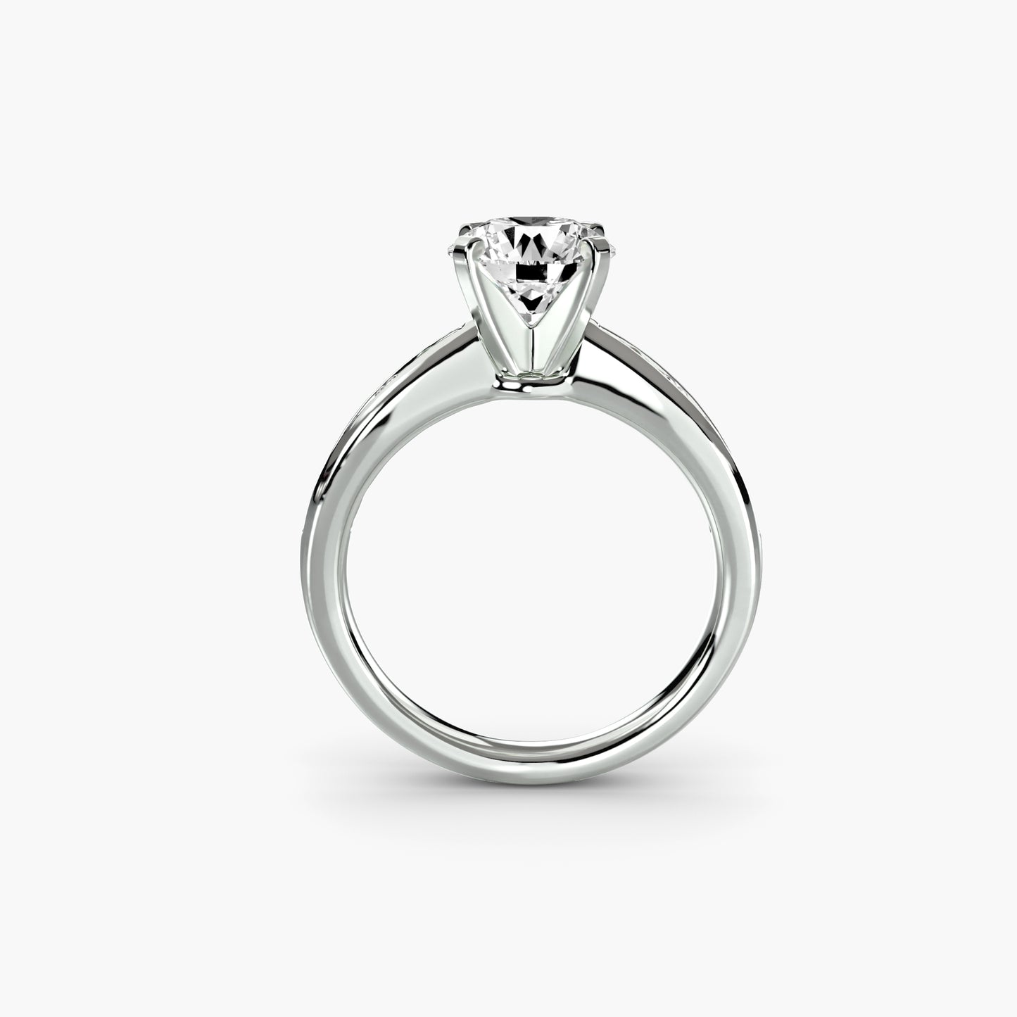 Solitaire Engagement Ring with Pavé Band - 2.3mm