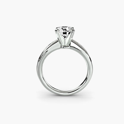 Solitaire Engagement Ring with Pavé Band - 2.3mm