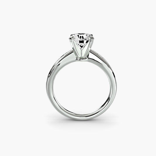 Solitaire Engagement Ring with Pavé Band - 2.3mm