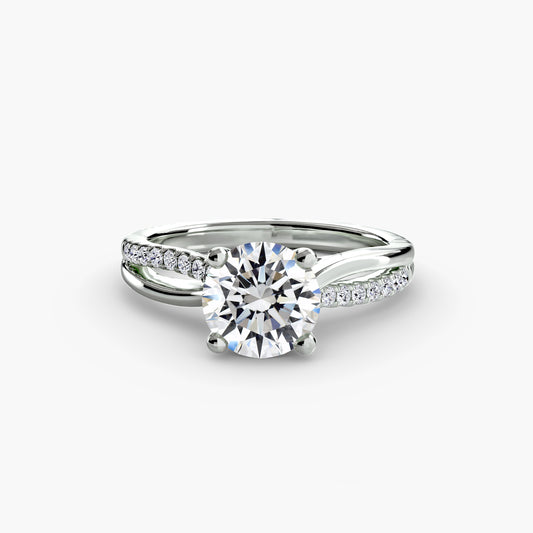 Split Shank Pavé Solitaire Engagement Ring - 2.4mm