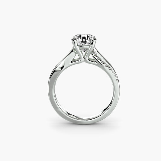 Split Shank Pavé Solitaire Engagement Ring - 2.4mm