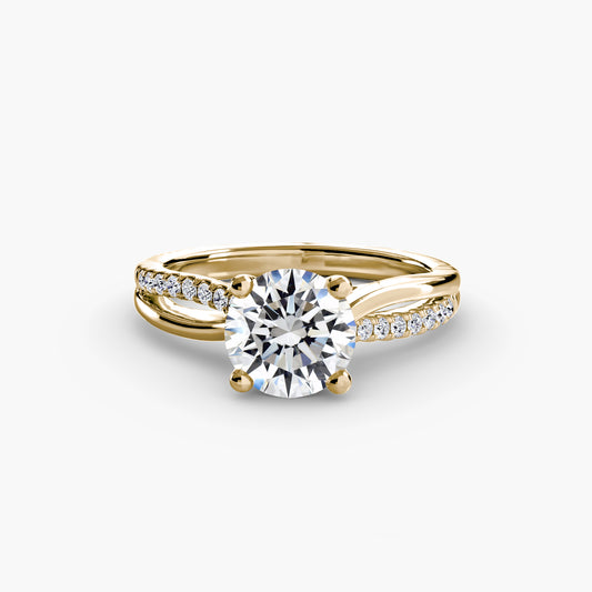 Split Shank Pavé Solitaire Engagement Ring - 2.4mm