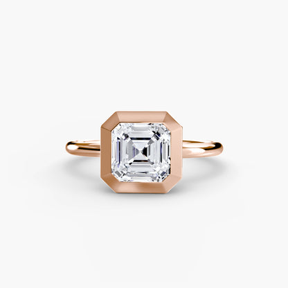 Bezel Set Solitaire Engagement Ring - 1.8mm