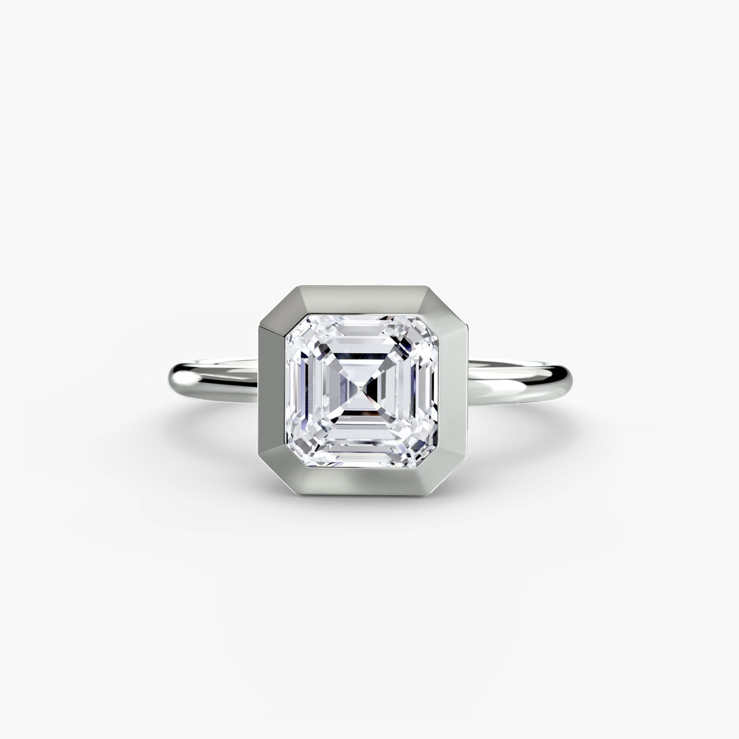 Bezel Set Solitaire Engagement Ring - 1.8mm