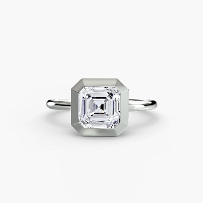 Bezel Set Solitaire Engagement Ring - 1.8mm