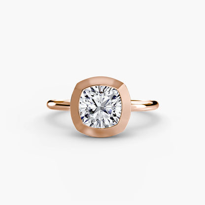 Bezel Set Solitaire Engagement Ring - 1.8mm