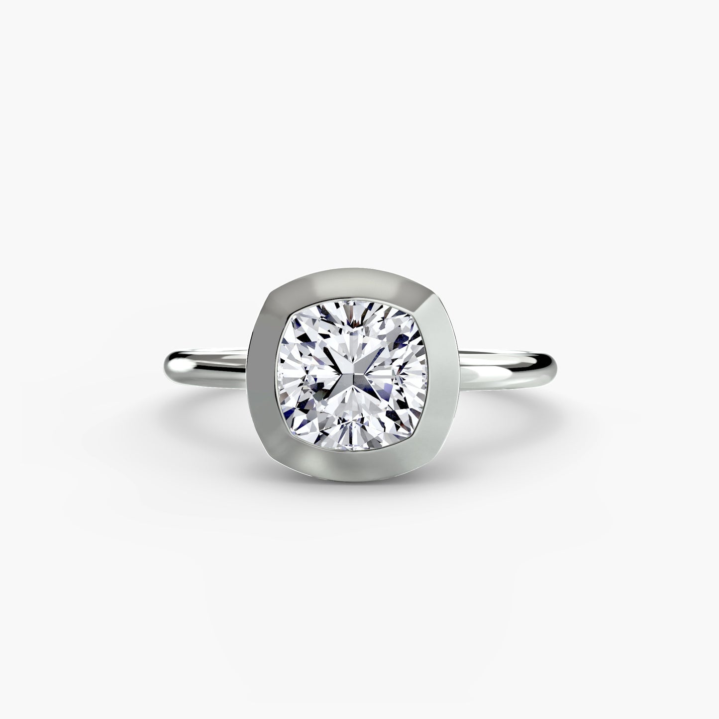 Bezel Set Solitaire Engagement Ring - 1.8mm