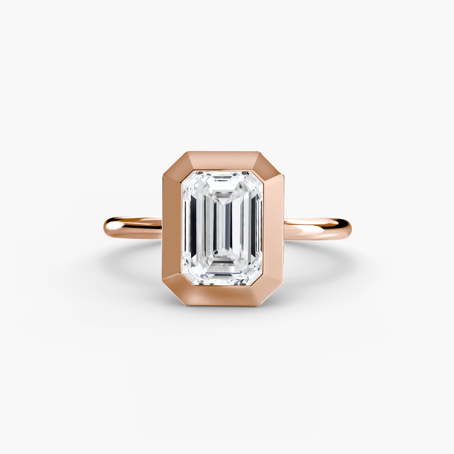 Bezel Set Solitaire Engagement Ring - 1.8mm