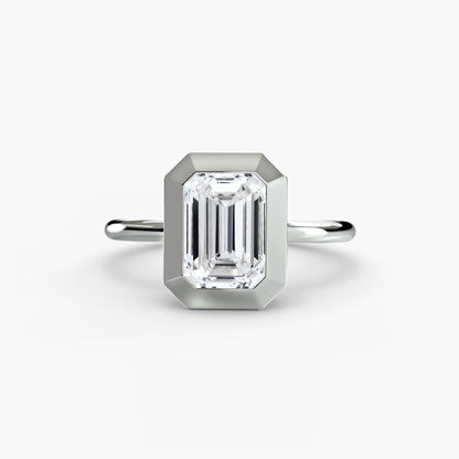 Bezel Set Solitaire Engagement Ring - 1.8mm