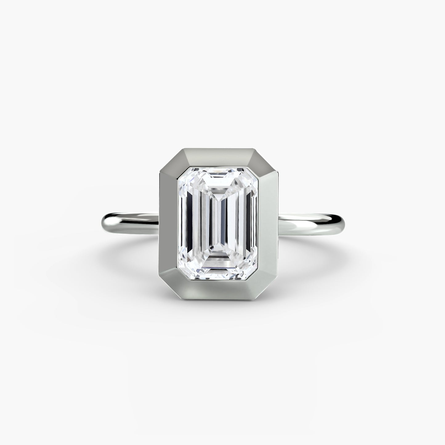 Bezel Set Solitaire Engagement Ring - 1.8mm