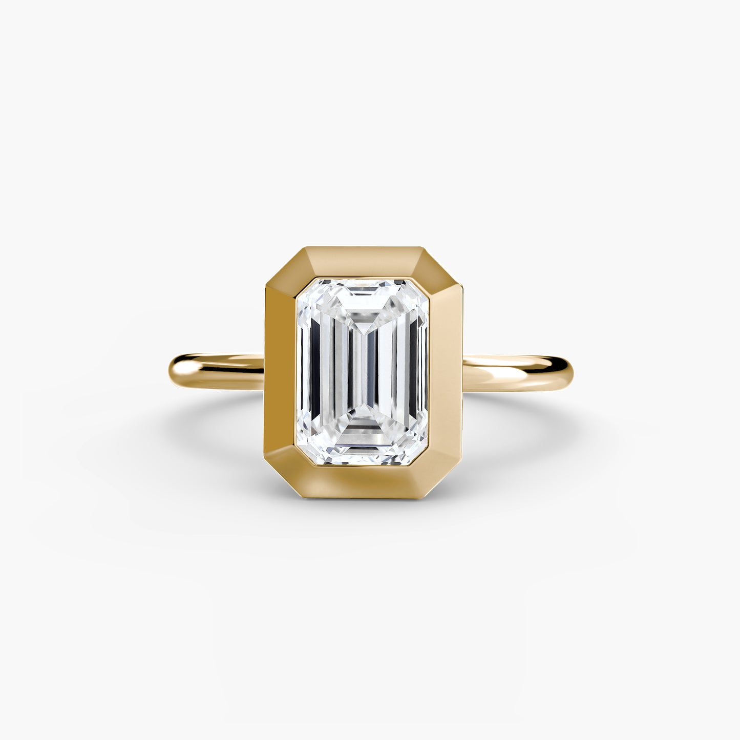 Bezel Set Solitaire Engagement Ring - 1.8mm