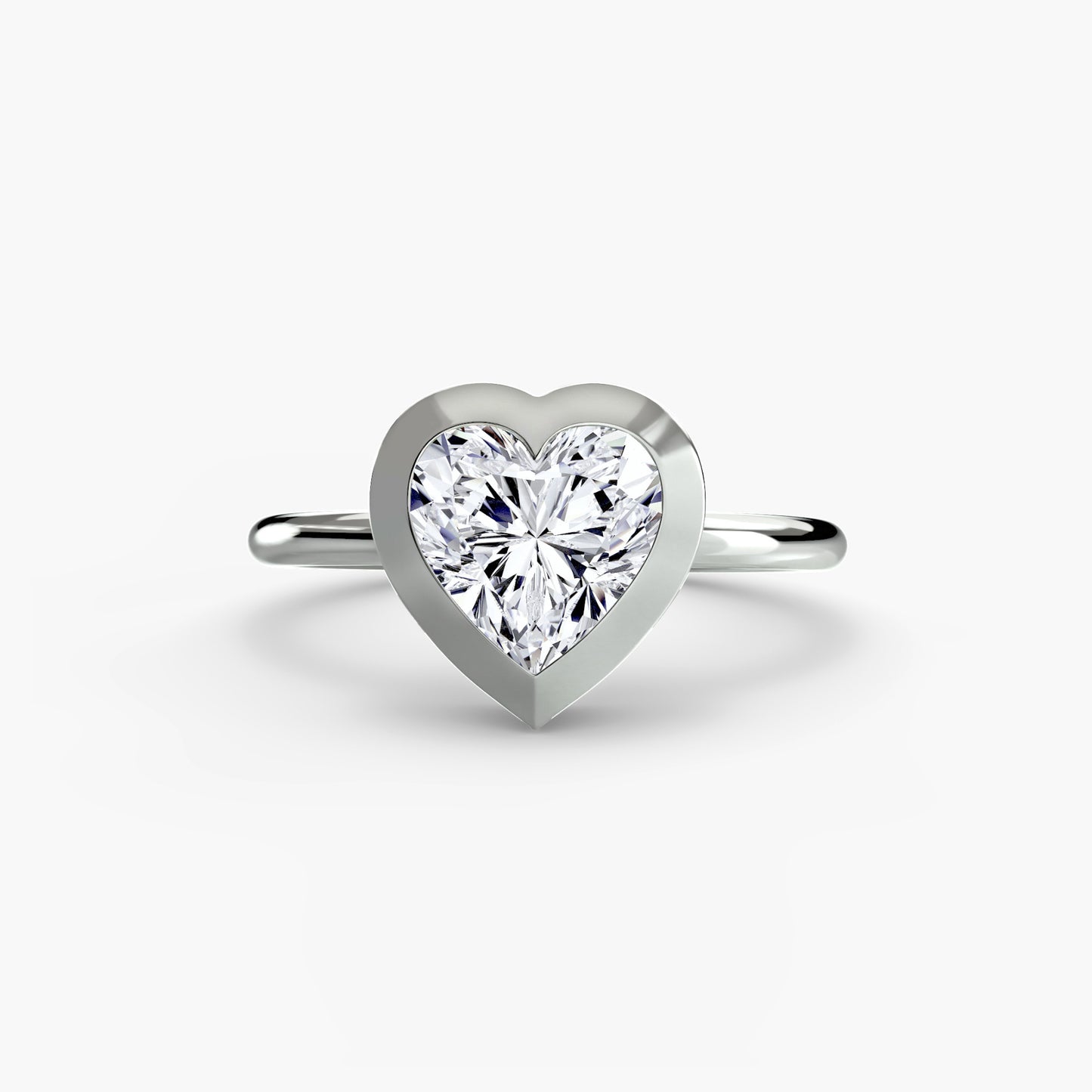 Bezel Set Solitaire Engagement Ring - 1.8mm