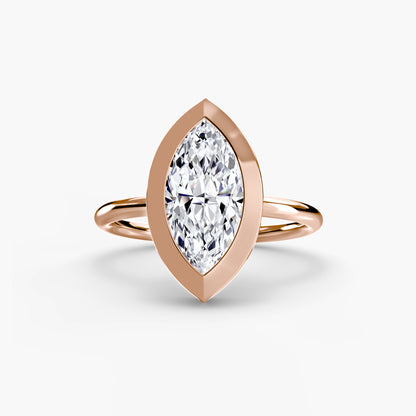 Bezel Set Solitaire Engagement Ring - 1.8mm