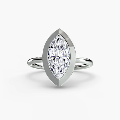 Bezel Set Solitaire Engagement Ring - 1.8mm