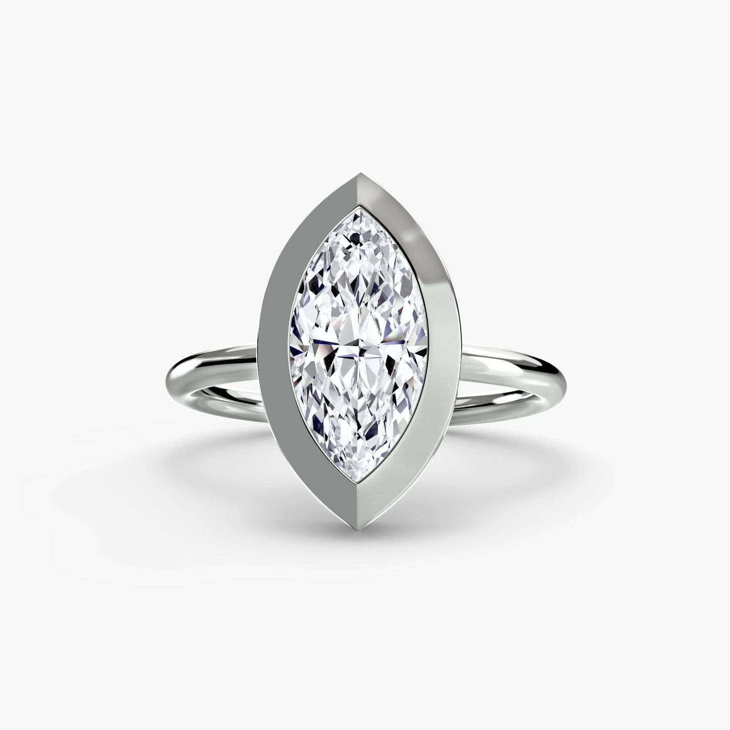 Bezel Set Solitaire Engagement Ring - 1.8mm