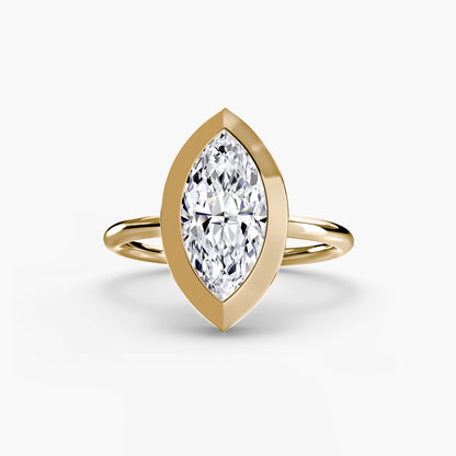 Bezel Set Solitaire Engagement Ring - 1.8mm