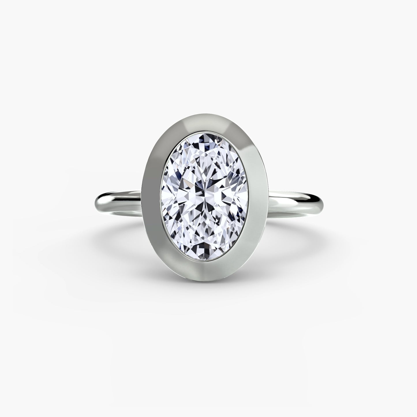 Bezel Set Solitaire Engagement Ring - 1.8mm