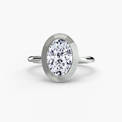 Bezel Set Solitaire Engagement Ring - 1.8mm