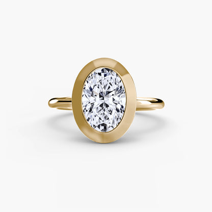 Bezel Set Solitaire Engagement Ring - 1.8mm