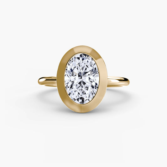 Bezel Set Solitaire Engagement Ring - 1.8mm