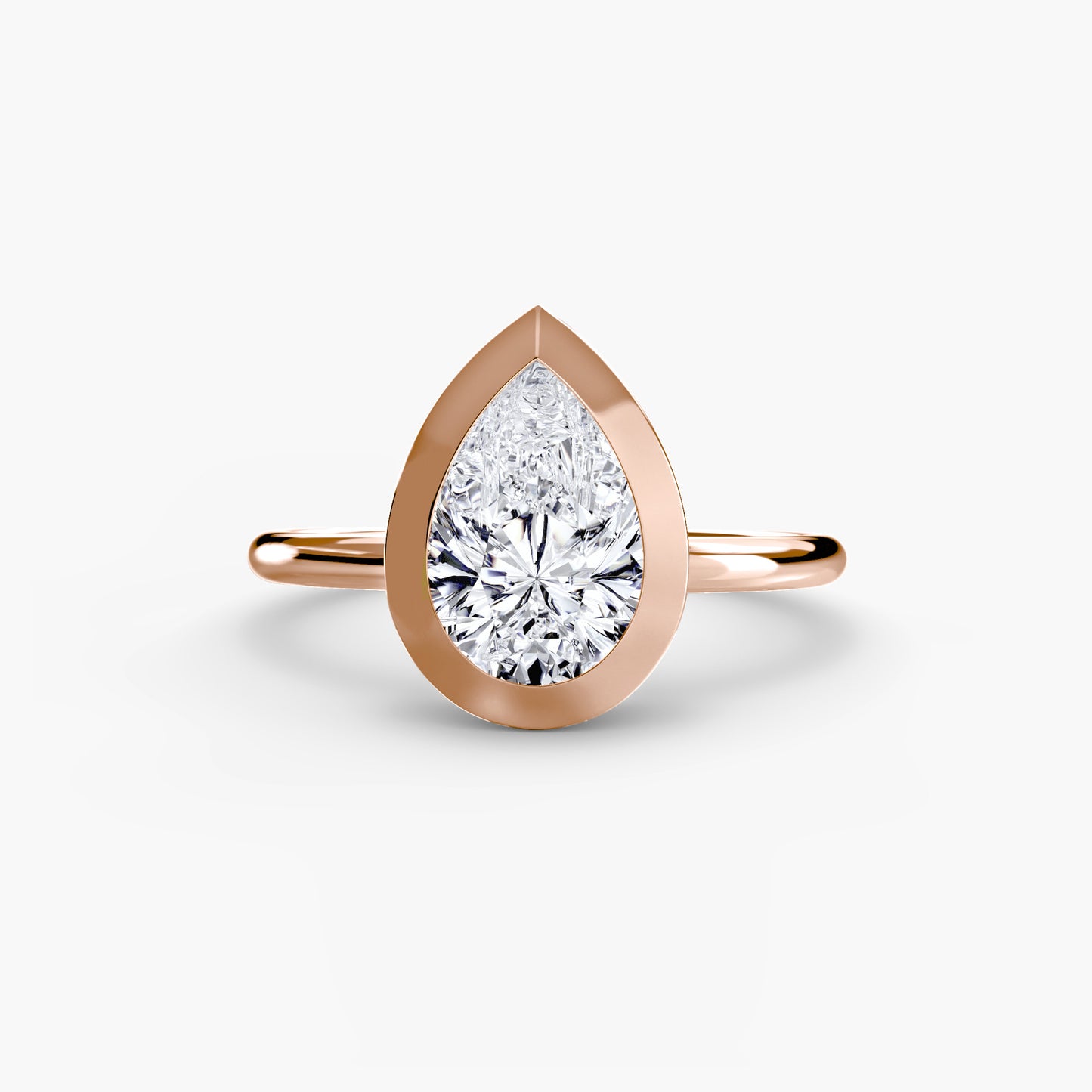 Bezel Set Solitaire Engagement Ring - 1.8mm