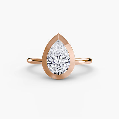 Bezel Set Solitaire Engagement Ring - 1.8mm