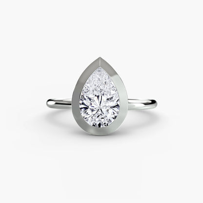 Bezel Set Solitaire Engagement Ring - 1.8mm