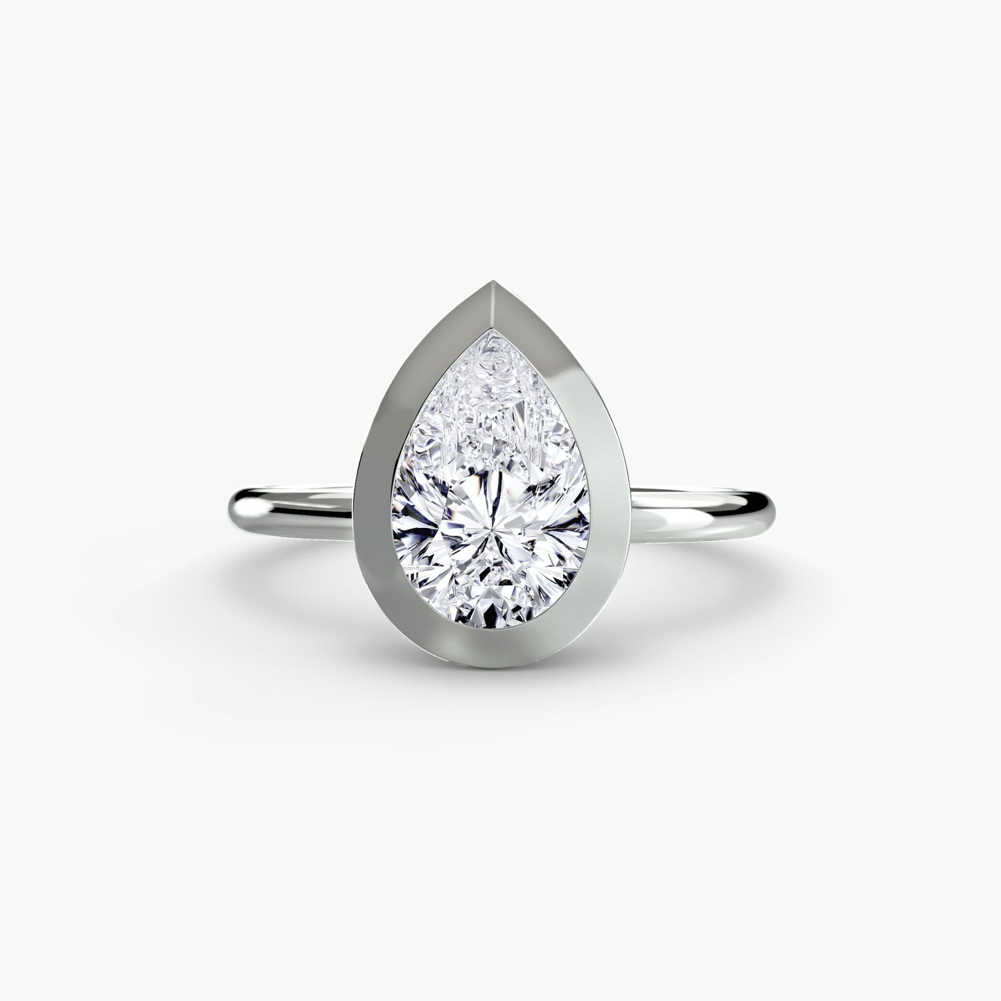 Bezel Set Solitaire Engagement Ring - 1.8mm
