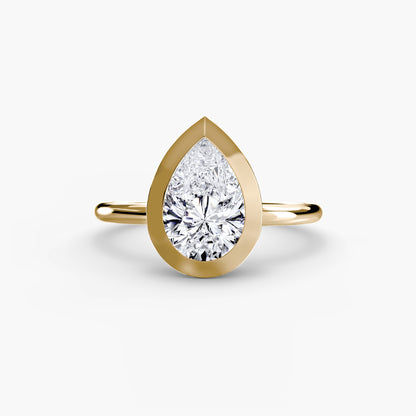 Bezel Set Solitaire Engagement Ring - 1.8mm