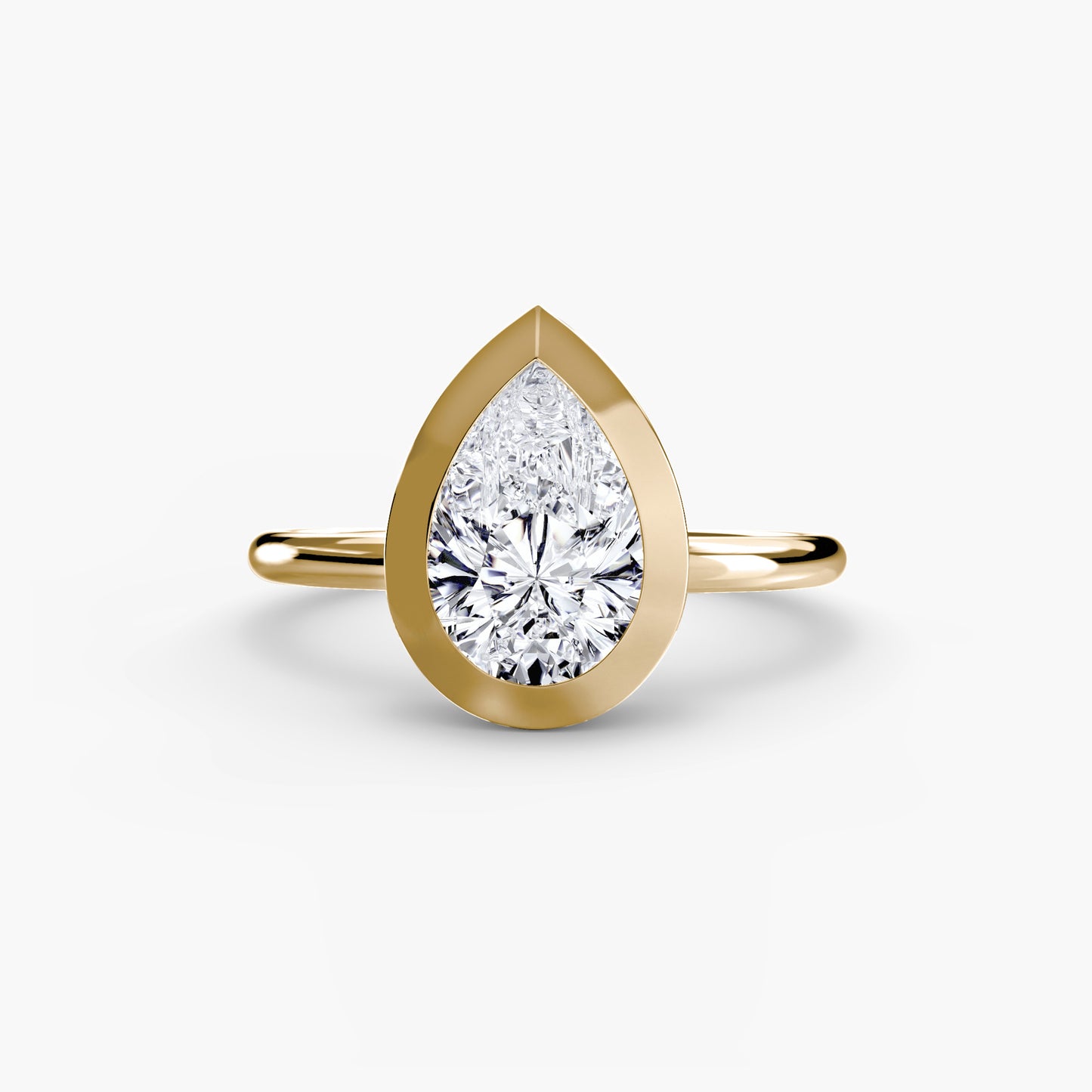 Bezel Set Solitaire Engagement Ring - 1.8mm
