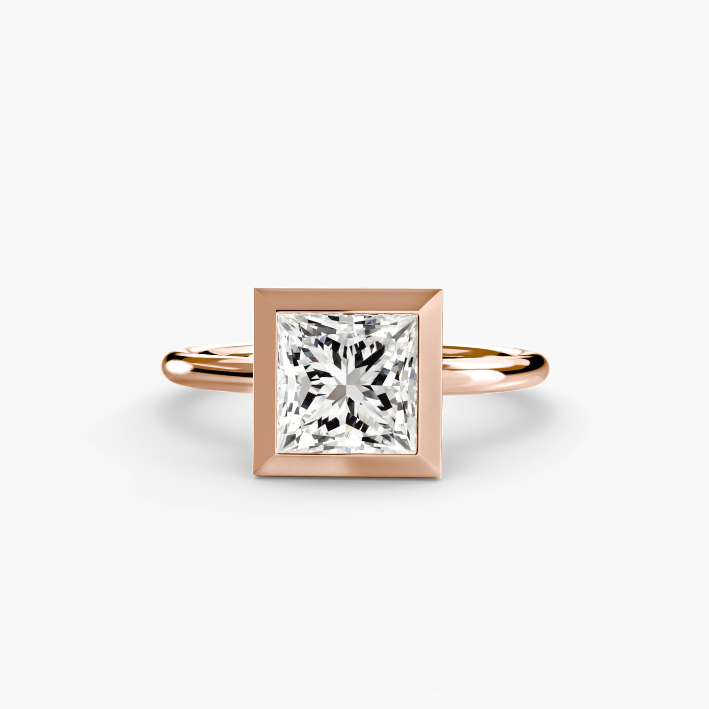Bezel Set Solitaire Engagement Ring - 1.8mm