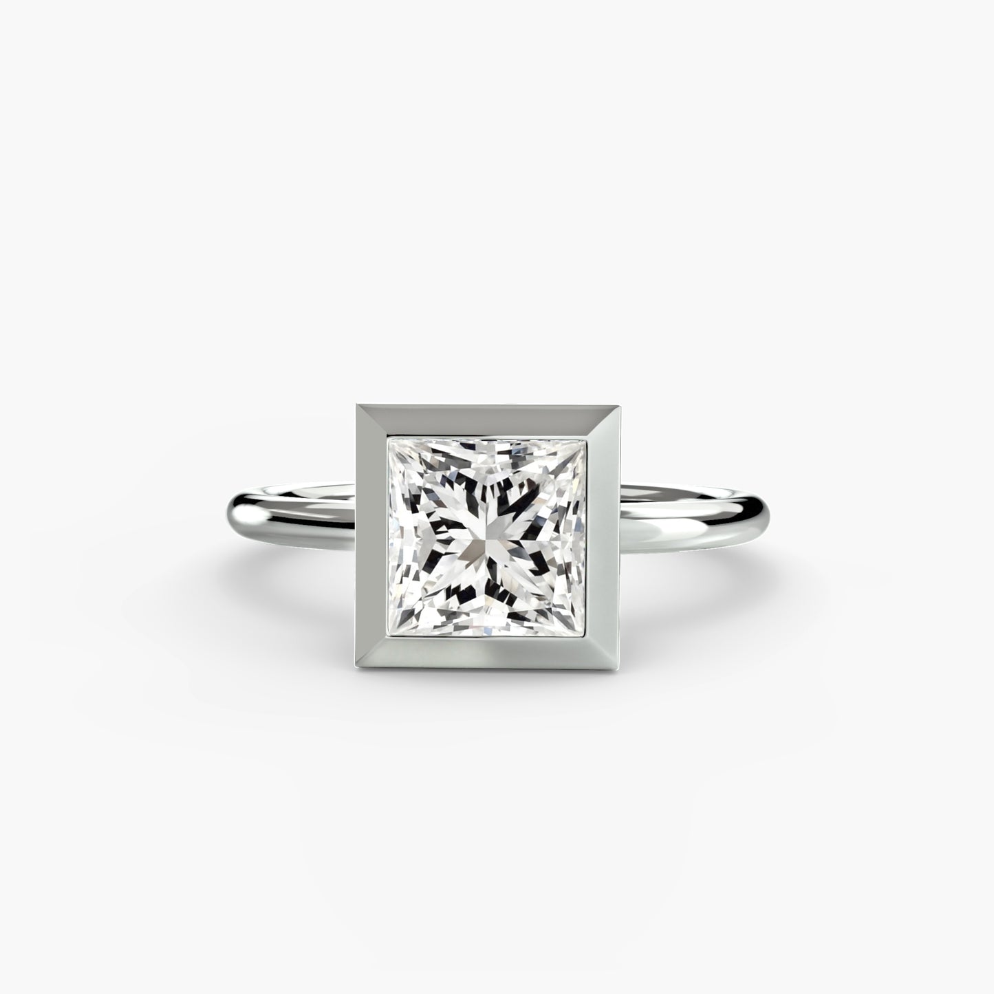 Bezel Set Solitaire Engagement Ring - 1.8mm