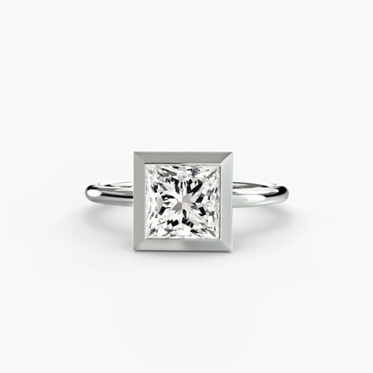 Bezel Set Solitaire Engagement Ring - 1.8mm