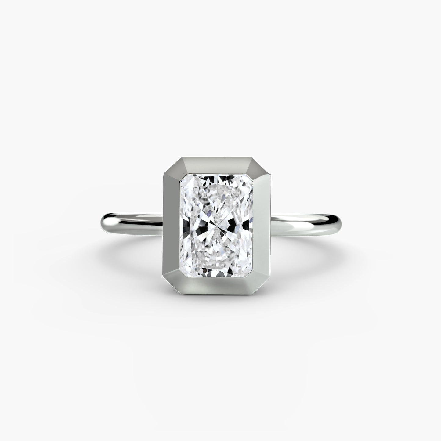 Bezel Set Solitaire Engagement Ring - 1.8mm