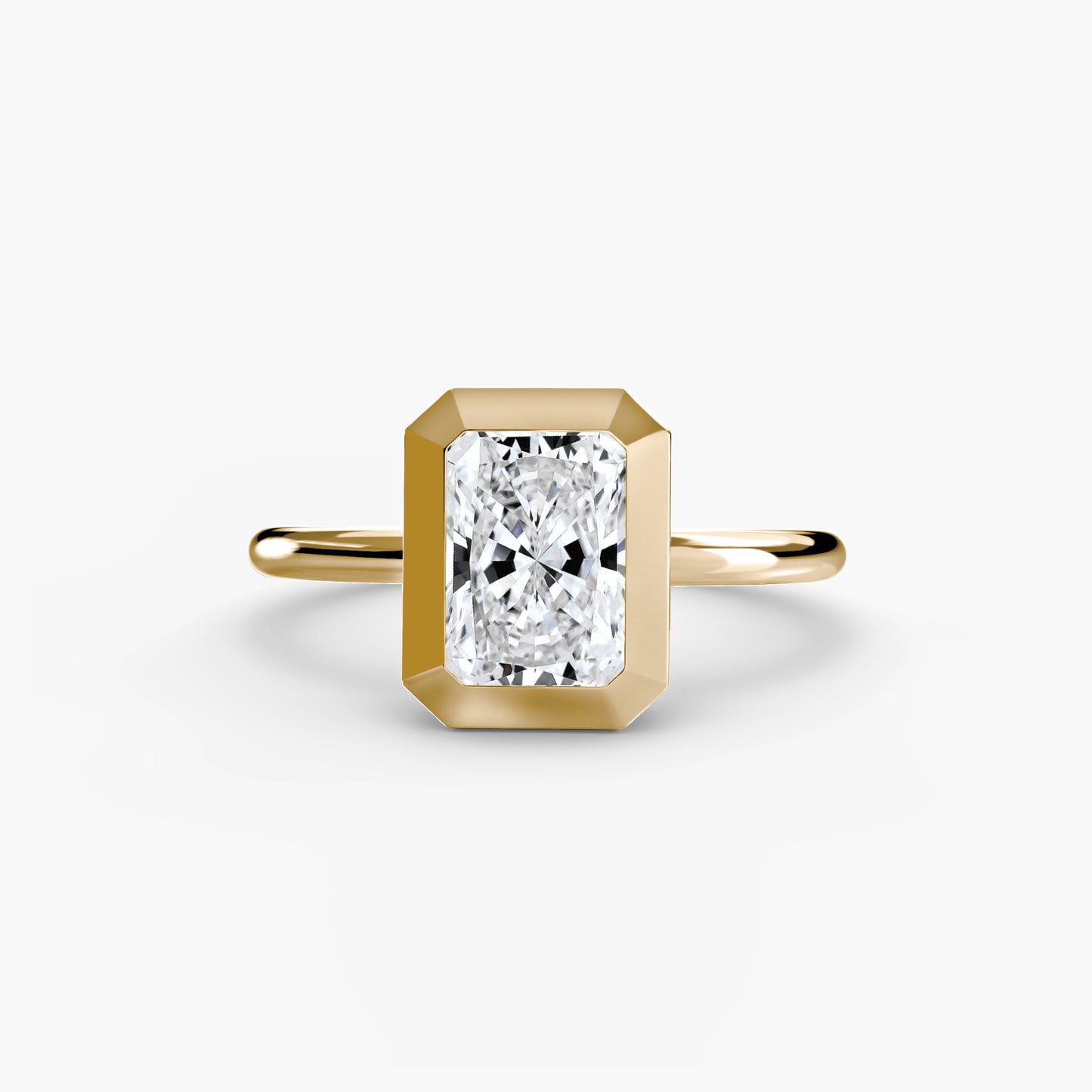 Bezel Set Solitaire Engagement Ring - 1.8mm