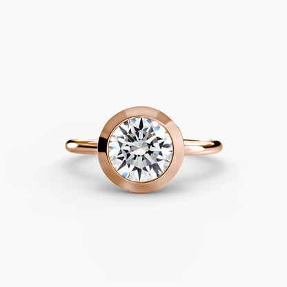 Bezel Set Solitaire Engagement Ring - 1.8mm