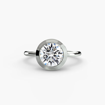 Bezel Set Solitaire Engagement Ring - 1.8mm