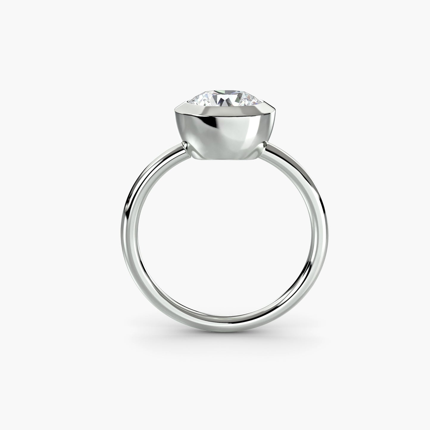 Bezel Set Solitaire Engagement Ring - 1.8mm