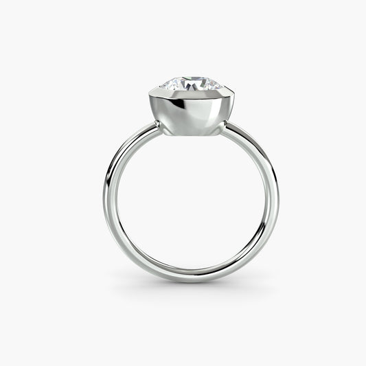 Bezel Set Solitaire Engagement Ring - 1.8mm