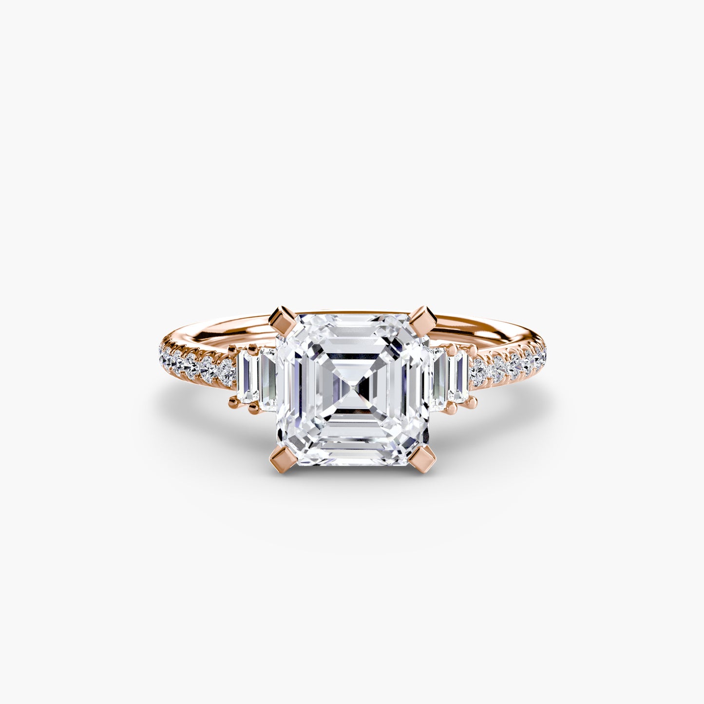 Solitaire Engagement Ring with Pavé Band - 2.4mm